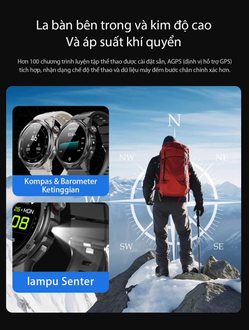 AOLON TETRA R4 la bàn barometer outdoor